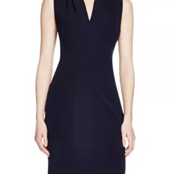 T Tahari Dresses & Skirts - T Tahari Navy Sleeveless Pleated Dress